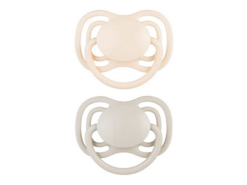 Пустышка силиконовая симметричная Dental Air 2 шт, 6-18 мес, 23/229_cre, Canpol Babies