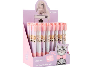 Ручка кулькова автоматична синя Studio Pets, Kite