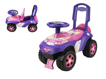 Толокар Автошка музичний. TM Doloni Toys 0142-03. Рожево-фіолетовий. Розповідає ПДР на укр. м.