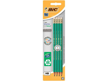 Карандаш чернографитовый Еволюшн Еко, с резинкой, 655 HB, BIC bc8902753