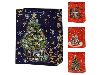 Пакет новогодний бумажный S "Christmas presents" 18х23х8см, R32996-S