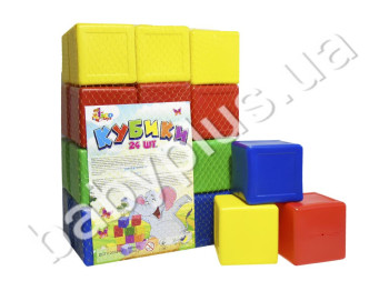 Кубики кольорові 24шт. 7см. Lico Toys Л-002-8