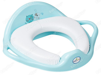 Туалетное сиденье Мягкое Кот и Пес голубое. Tega Baby PK-020-101