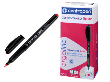 Маркер CD-Liner ergoline красный 0,6 мм, для CD/DVD/BD дисков, Centropen