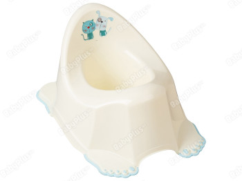 Горшок Пес и Кот с противоскользящей резиной и музыкой Крем. Tega Baby PO-062-102