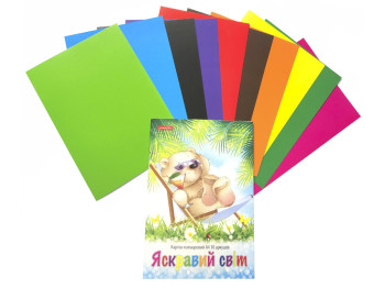 Цветной картон Красочный мир 10 листов А4. Тетрада ТЕ462163