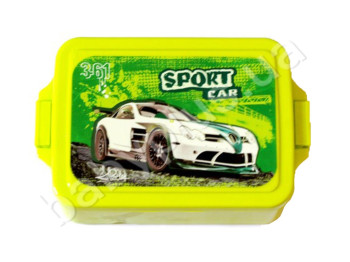 Ланч бокс двойной со съёмной крышкой, Ложкой и вилкой,Sport car, KIDIS 13017