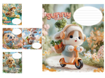 Зошит у лінію Sunny Rider, 12 аркушів, 5 видів (ціна за 1шт), Школярик