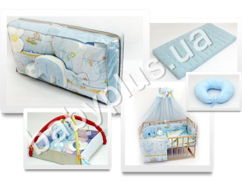 Мягкая комнатка малыша, 100% коттон, для кроватки 120х60, цвет голубой