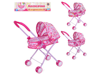 Коляска для ляльок, класика, подвійні колеса, 4 кольори