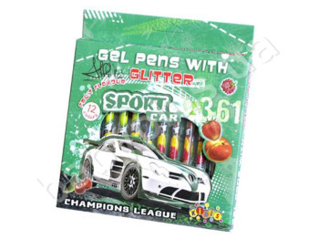 Набор гелевых ручек 12 цветов SPORT CAR, KIDIS 7493