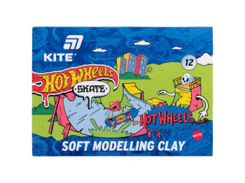Пластилин восковой 12 цветов, 240 грамм, Hot Wheels, Kite