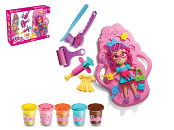Набор для создания одежды из теста 280 грамм, Barbie 37x26,5x7,5 см, dede 03927