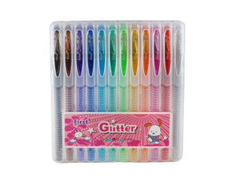 Ручка гелевая с блеском 12 цветов. GB-205-12