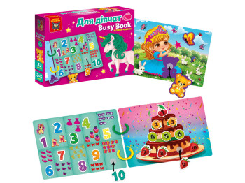 Гра розвиваюча з липучками Бізі бук Для дівчат, Vladi Toys