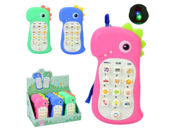 Іграшка телефон музичний Dinosaur Phone 999-4, 14 см, світиться та відтворює звуки і музику