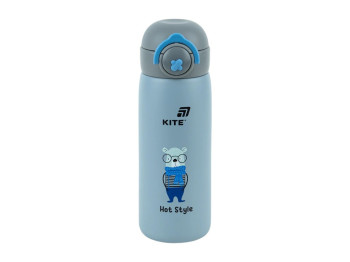 Термос з кнопкою Kite K25-1221-3 430 мл сірий, з поїльником, Kite