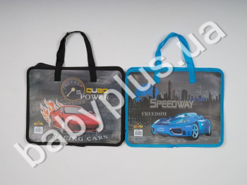 Папка пластикова с текстильными ручками KIDIS, SPEEDWAY