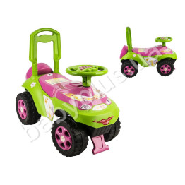 Толокар Автошка музичний. TM Doloni Toys 0142-08. Рожево-салатовий. Розповідається ПДР