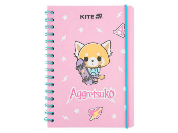 Блокнот на спіралі у клітинку на 80 аркушів А5, Aggretsuko, Kite