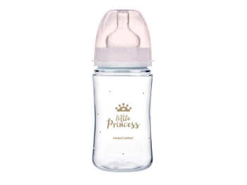 Бутылка антиколиковая с широким отверстием 240 мл PP Easystart Royal baby розовая. Canpol Babies 35/