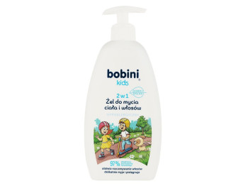 Гель для душа и шампунь 2в1 для детей гипоаллергенный, 500 мл., 1+, Bobini Kids 33229