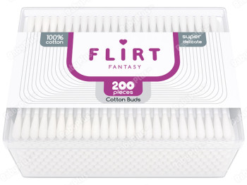 Ватные палочки косметические Fantasy Flirt пластик 200шт (в коробке) VPF023