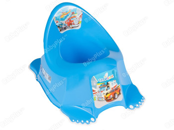 Горшок Авто противоскользящей резиной и музыкой синий. Tega Baby PO-048-120