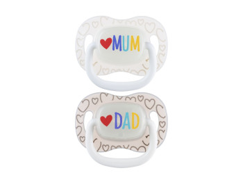 Пустышка силиконовая симметричная 0-6 мес LoveMum&Dad 2 шт., Canpol babies 34/939