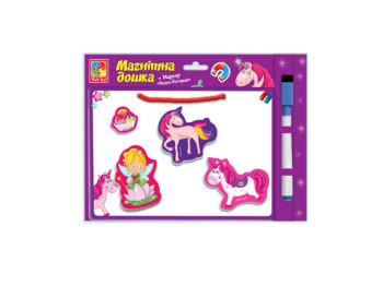 Магнітна дошка з трафаретами, Єдиноріг, Vladi Toys