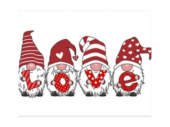 Алмазная картина Gnomes with love lettering 40х50 см, Strateg
