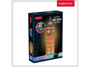 3D пазл конструктор з підсвіткою Big Ben, 32 см, світиться, Cubic Fun