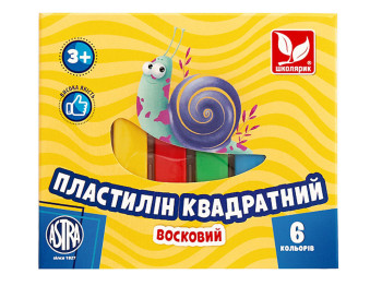 Пластилин квадратный восковой 6 цветов