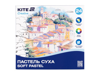 Пастель суха Creative K-201-24, 24 кольори, квадратна форма, Kite