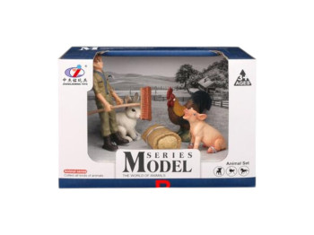 Игровой набор фермеров и животных, птица, свинка, кролик