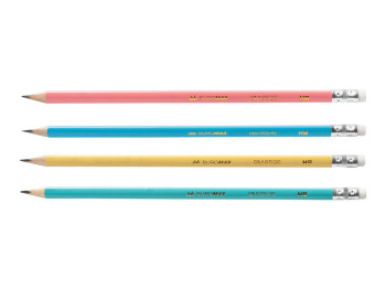Олівець графітовий PASTEL HB, з гумкою, мікс кольорів 1 (ціна за 1шт.), Buromax