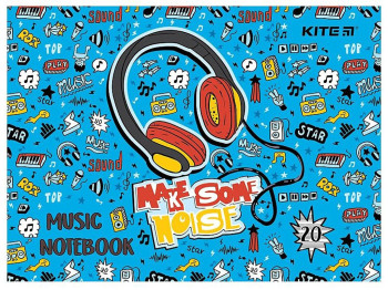 Тетрадь для нот Headphones А5, 20 листов, Kite