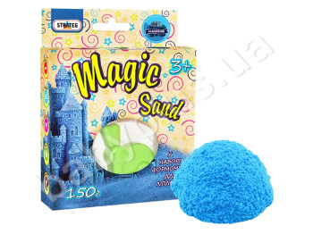 Кинетический песок Magic sand голубого цвета с ароматом чорници, 150 г, Strateg