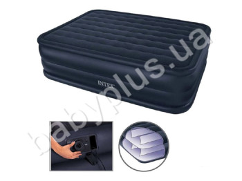 Велюр ліжко синя з вбудованим електронасосом 220В Intex 66718