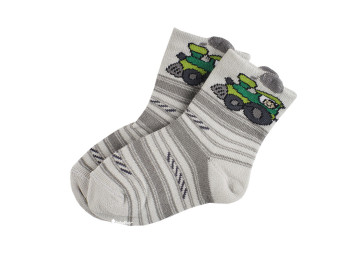 Шкарпетки, розмір 08-10, демісезонні з малюнком світло-сірі. Бавовна. ТМ Duna