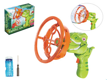Пистолет для мыльных пузырей Dinosaur Bubble Gun 25 см, пускает пузыри, со светом