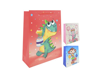 Пакет подарунковий паперовий XL Сartoon animals 36х54х30 см, ST01609-XL