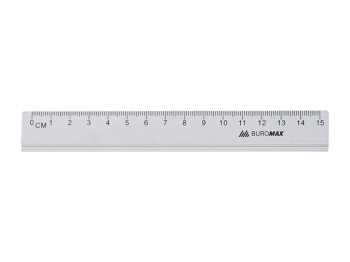 Линейка алюминиевая BUROMAX, 15 см