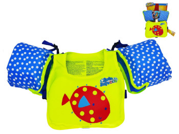 Жилет для плавания Bestway Swim Safe, с нарукавниками, 3–6 лет, 18–30 кг, цвет жёлтый с синим