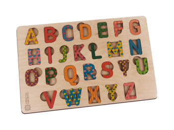 Деревянный пазл Английская азбука цветная. ZIRKA 119343