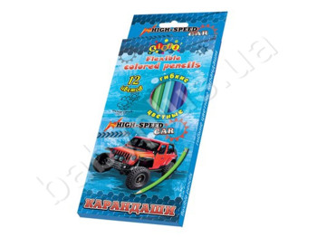 Набор пластиковых цветных карандашей 12шт, High speed, KIDIS 13318