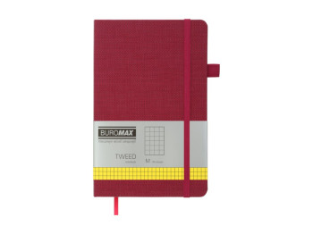Книга записная, 96 л., клетка, бордовая