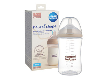 Бутылочка антиколиковая Natural Shape с соской Dual-zone 260 мл, Canpol babies 35/401
