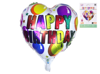 Шар фольгированный круглый Happy Birthday, 45 см