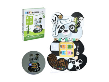 Деревянная игрушка бизиборд панда, лабиринт магнитный